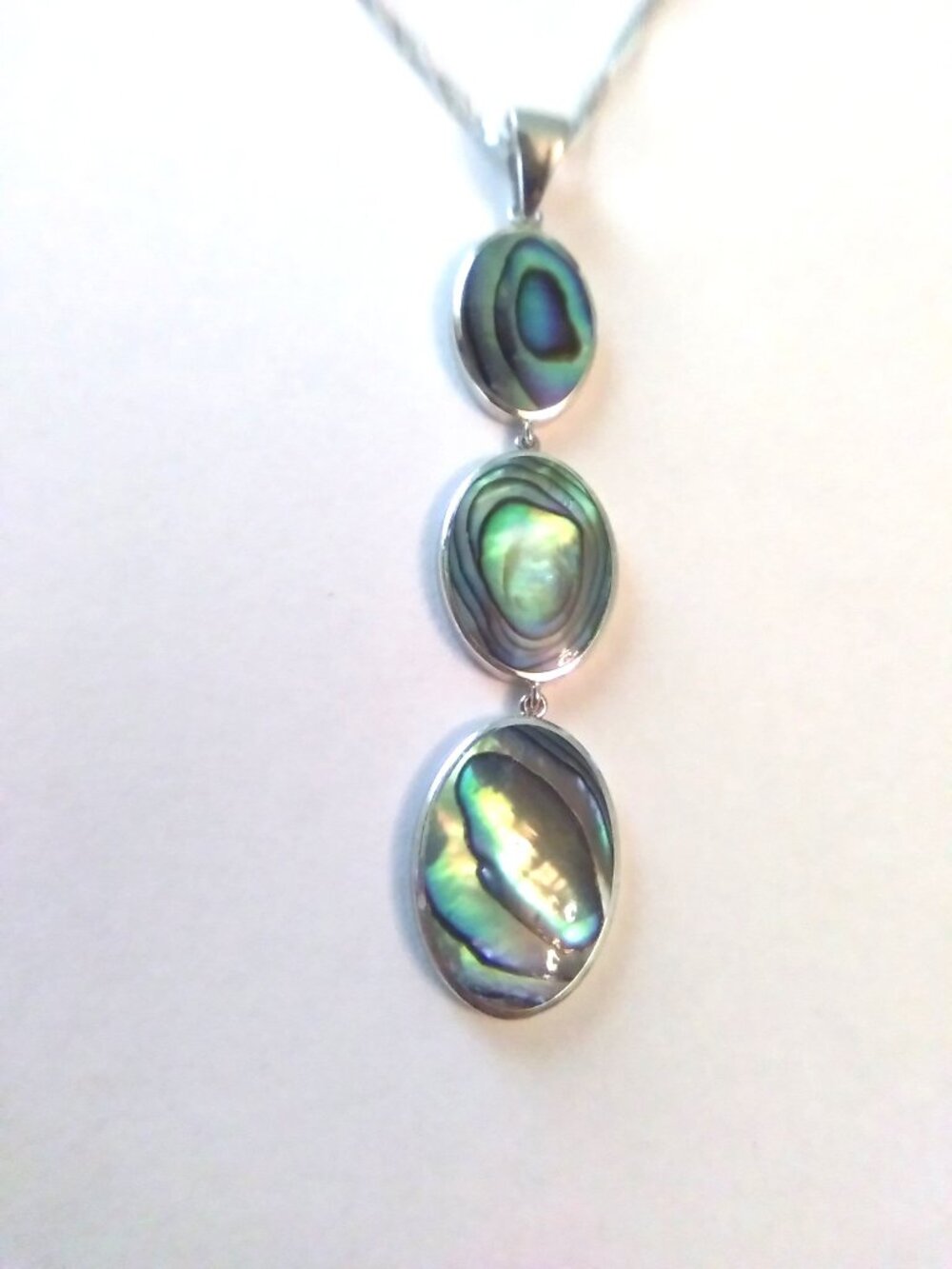 Abalone Pendant Silver Necklace